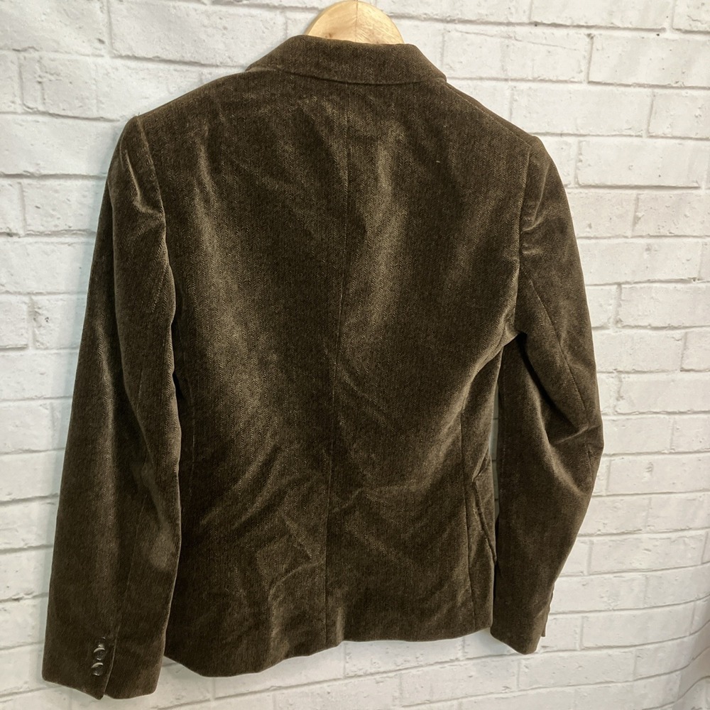 Vintage Paula Saker Brown Cotton Velvet Blazer Size 4 Classic Career Jacket - Picture 5 of 7